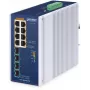 PLANET TECHNOLOGY CORP. IGS-5225-8P4X switch Ethernet industrial 8 puertos 10/100/1000T 802.3bt PoE + 4 puertos 10G SFP+ (presupuesto PoE 360W, LED de uso PoE, -40~75°C, doble 48~54V DC)
