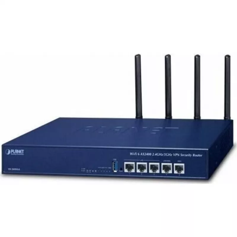 PLANET VR-300W6A router empresarial Wi-Fi 6 AX3000 Dual-Band Gigabit con VPN, VLAN, QoS, HA, controlador AP, 2x WAN SD-WAN, 3x LAN