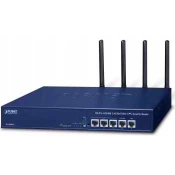 PLANET VR-300W6A router empresarial Wi-Fi 6 AX3000 Dual-Band Gigabit con VPN, VLAN, QoS, HA, controlador AP, 2x WAN SD-WAN, 3x LAN