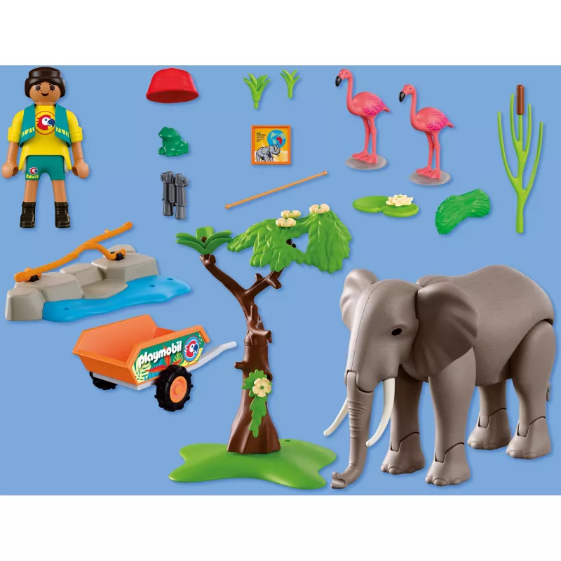 PLAYMOBIL 72068 Elefante con cuidador de animales