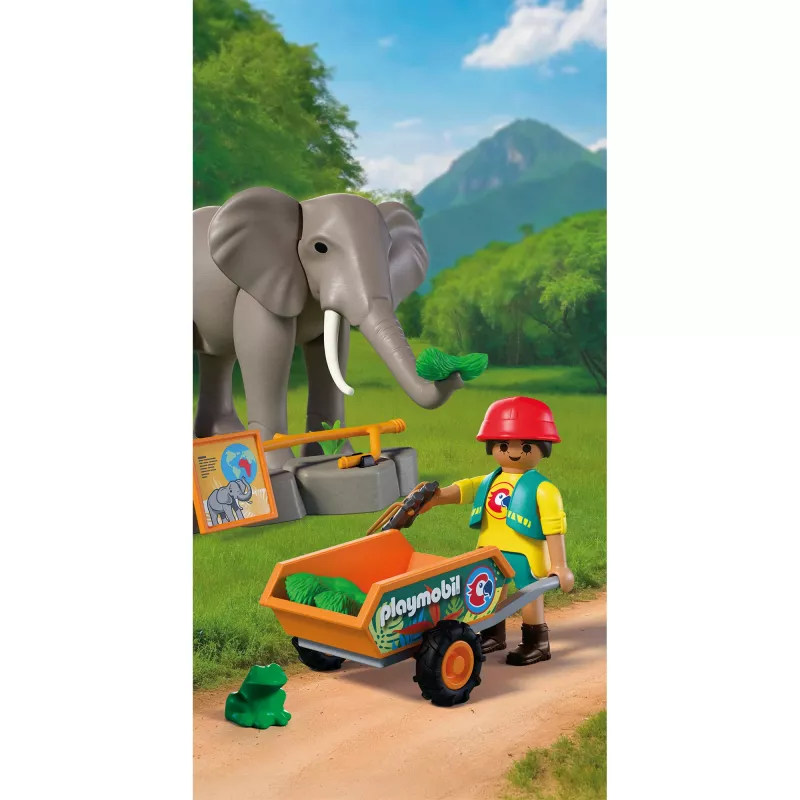 PLAYMOBIL 72068 Elefante con cuidador de animales