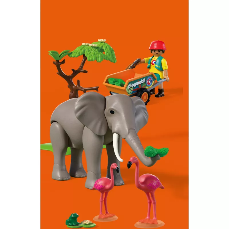PLAYMOBIL 72068 Elefante con cuidador de animales