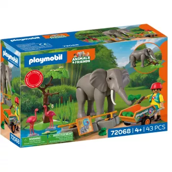 PLAYMOBIL 72068 Elefante con cuidador de animales