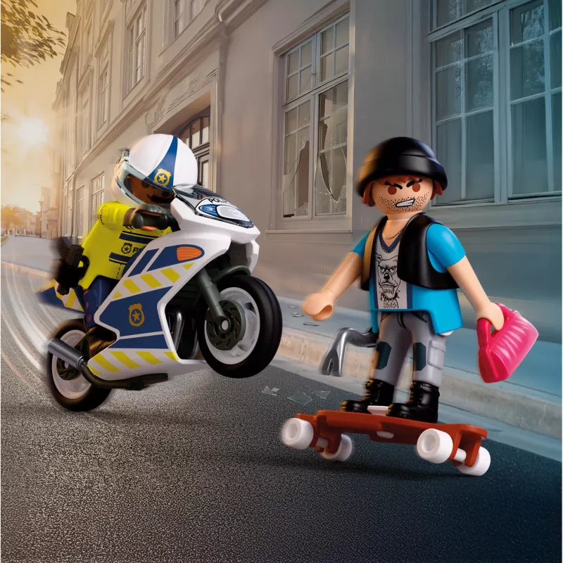 PLAYMOBIL 72079 City Action policía persecución en moto