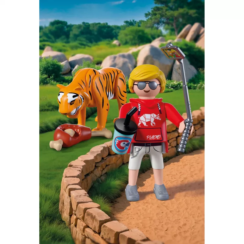 PLAYMOBIL 72089 Animals & Friends Zoo Tigre y visitantes
