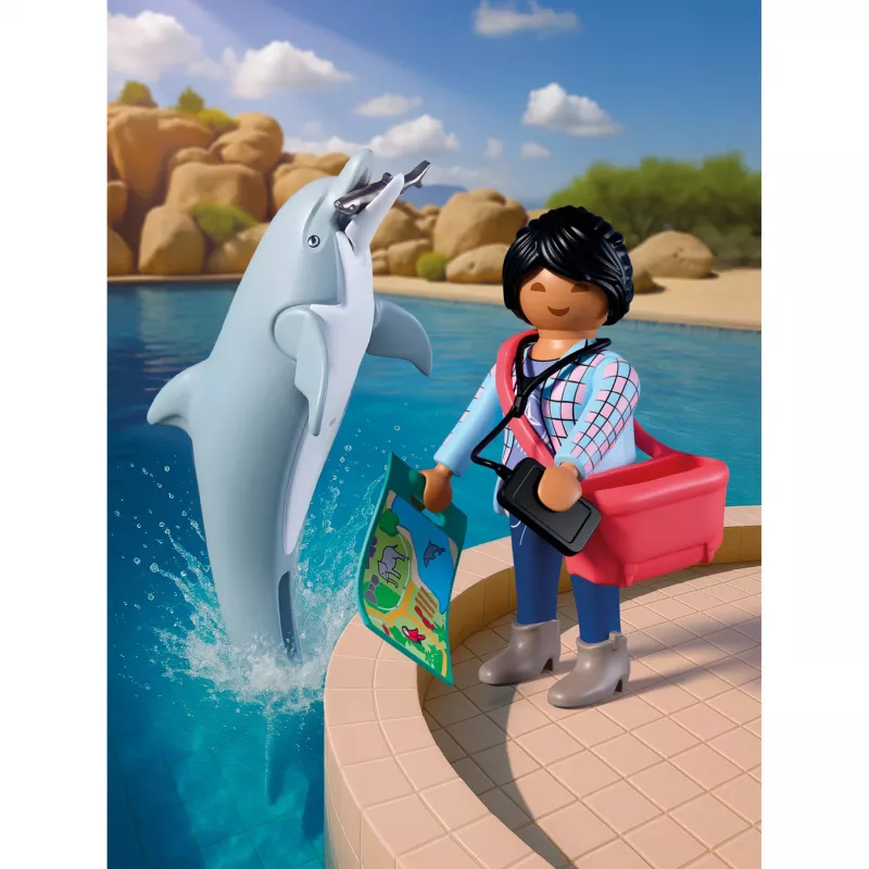 PLAYMOBIL 72091 Animals & Friends Zoo delfín y visitantes