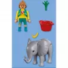 Playmobil 72092 Animals & Friends Zoo: cría de elefante y cuidador del zoo