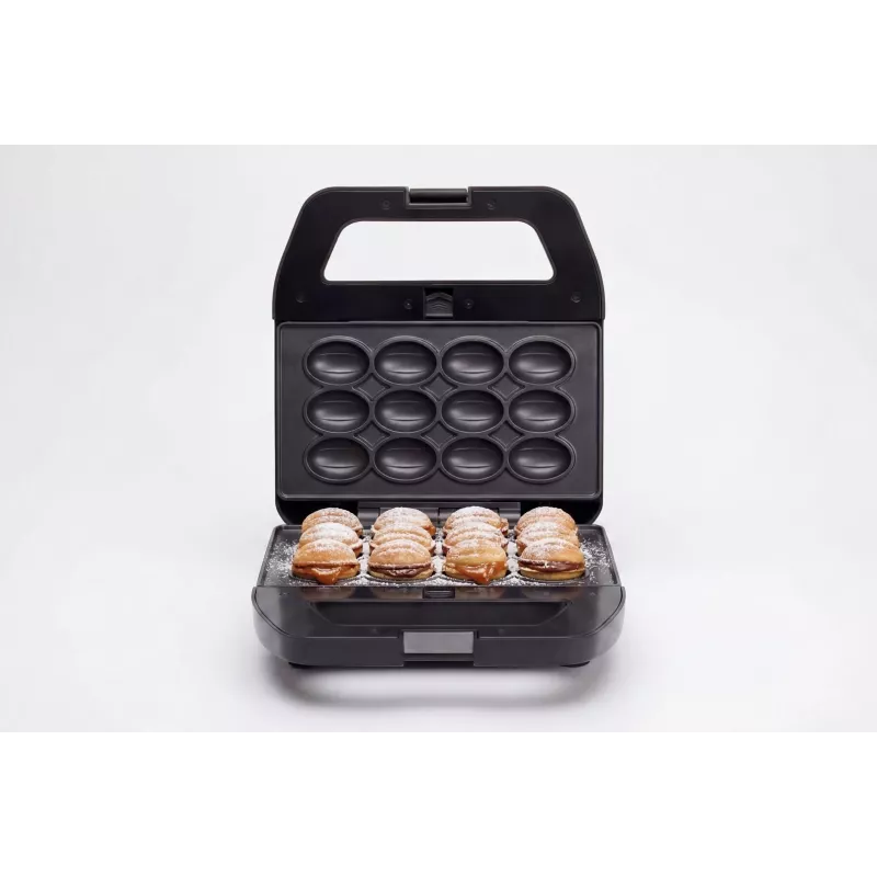 PMS 4-in-1 MELTO Sandwichera con placas intercambiables para sándwich, gofre, parrilla, galleta/fruto seco, 800 W, negro/plata