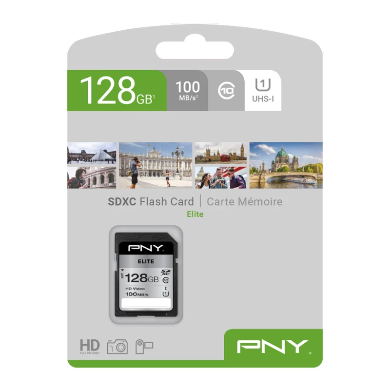 PNY Elite 128GB SDXC UHS-I U1 Class 10 tarjeta de memoria - Hasta 100MB/s de velocidad de lectura