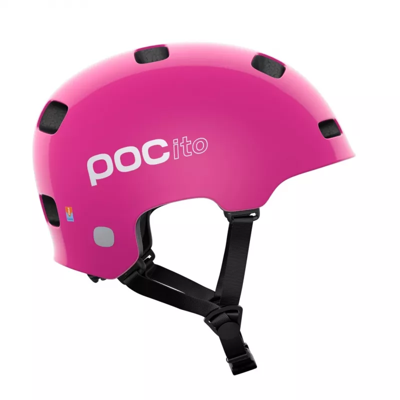 POCito Crane MIPS Casco de bicicleta para niños - Rosa neón - Talla M (55-58 cm)