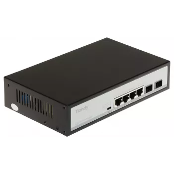 POE LANG TC-P3S06 switch PoE+ no gestionado, 4x 10/100Mbps RJ45 PoE+ (60W), 2x SFP uplink, sobremesa/metal