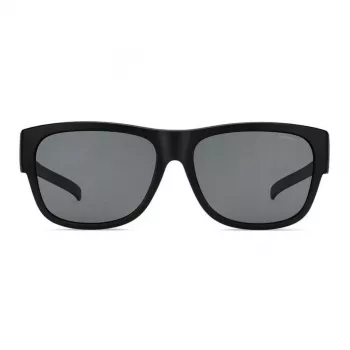 Polaroid Ancillaries PLD9003SDL5 Gafas de sol rectangulares unisex - Montura negra mate, lentes polarizadas grises