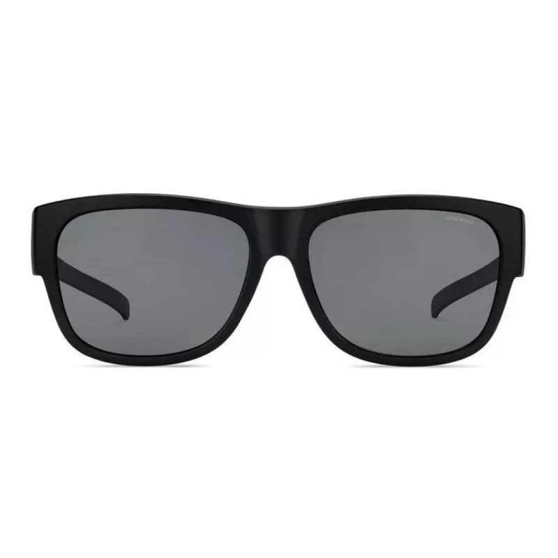 Polaroid Ancillaries PLD9003SDL5 Gafas de sol rectangulares unisex - Montura negra mate, lentes polarizadas grises