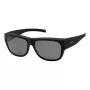 Polaroid Ancillaries PLD9003SDL5 Gafas de sol rectangulares unisex - Montura negra mate, lentes polarizadas grises