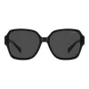 Polaroid Ancillaries PLD9021S807 Gafas de sol rectangulares unisex - Montura negra, lentes polarizadas grises