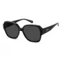 Polaroid Ancillaries PLD9021S807 Gafas de sol rectangulares unisex - Montura negra, lentes polarizadas grises