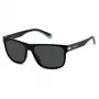 Polaroid Gafas de sol cuadradas para hombre PLD2123S08A - Montura negra, lentes polarizadas grises