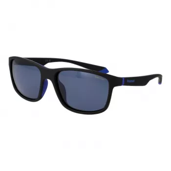 POLAROID Gafas de sol para hombre PLD2153S580VK - Montura negra, lentes polarizadas grises, 58 mm