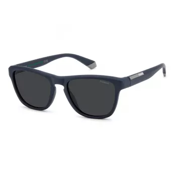 Polaroid Gafas de sol rectangulares polarizadas de hombre PLD2168S4NZ - Negro/Gris