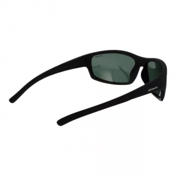 Gafas de sol de hombre POLAROID P8411-639CARC rectangulares polarizadas - montura negra lentes grises 63mm