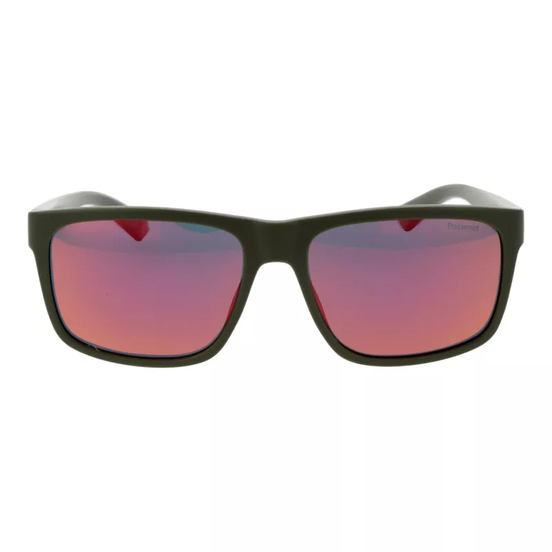 Gafas de sol rectangulares de hombre Polaroid PLD 2149/S - montura marrón Havana, lentes marrones polarizadas - 57/17/140 mm