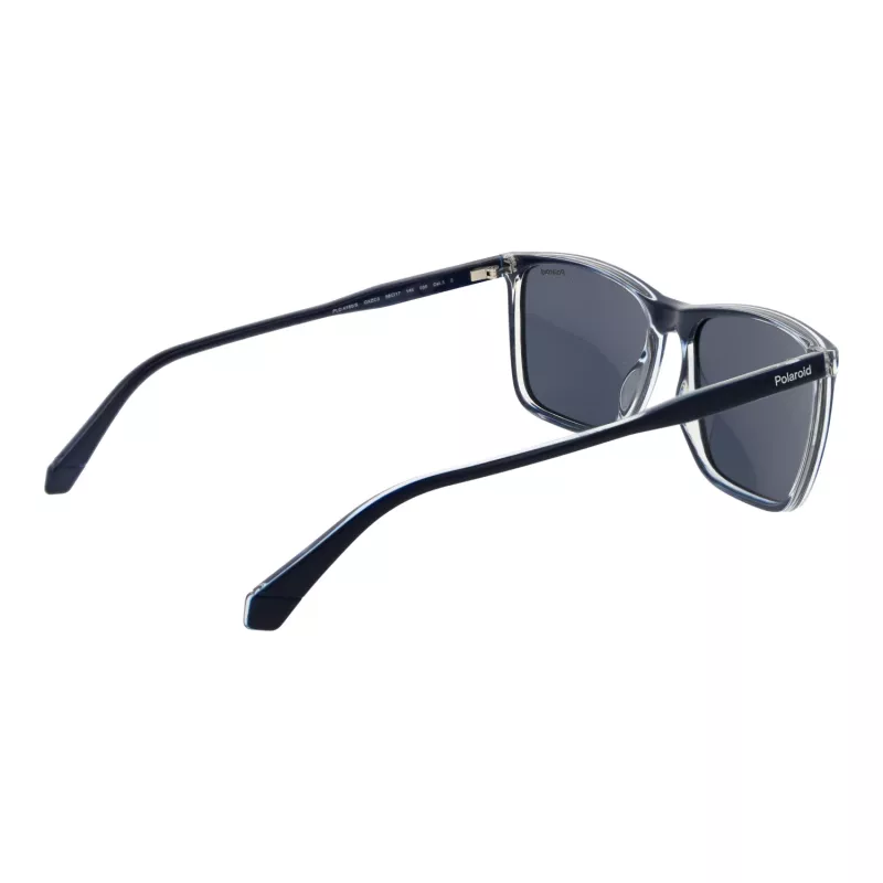 Polaroid PLD 4180/S Gafas de sol rectangulares para hombre - Montura negra lentes polarizadas gris/verde 58mm