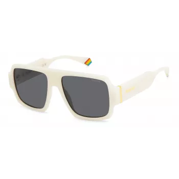 Polaroid PLD 6209/S XVK/6 Gafas de sol unisex cuadradas - montura Havana, lentes grises polarizadas