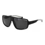 Gafas de sol rectangulares de hombre Polaroid PLD 7054/S - Montura negro mate, cristales verdes polarizados - 61/12/140 mm