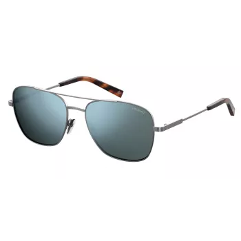 Gafas de sol rectangulares para hombre Polaroid PLD2068SX6LB5 con lentes polarizadas, negro/gris, 58 mm