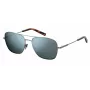 Gafas de sol rectangulares para hombre Polaroid PLD2068SX6LB5 con lentes polarizadas, negro/gris, 58 mm
