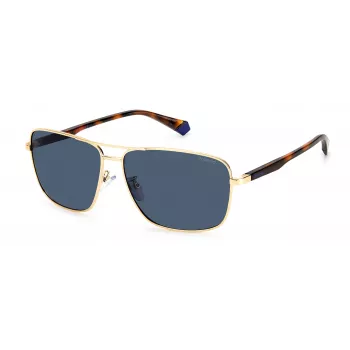 POLAROID PLD2119GSJ5GC Gafas de sol aviador para hombre - Montura dorada, lentes verdes polarizadas