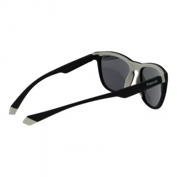 Polaroid PLD2133S08AM9 Gafas de sol rectangulares unisex - Montura negra, lentes grises polarizadas, 56 mm
