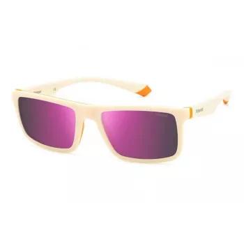 Gafas de sol de hombre Polaroid PLD2134SIXN rectangulares - montura negra lentes grises 56mm