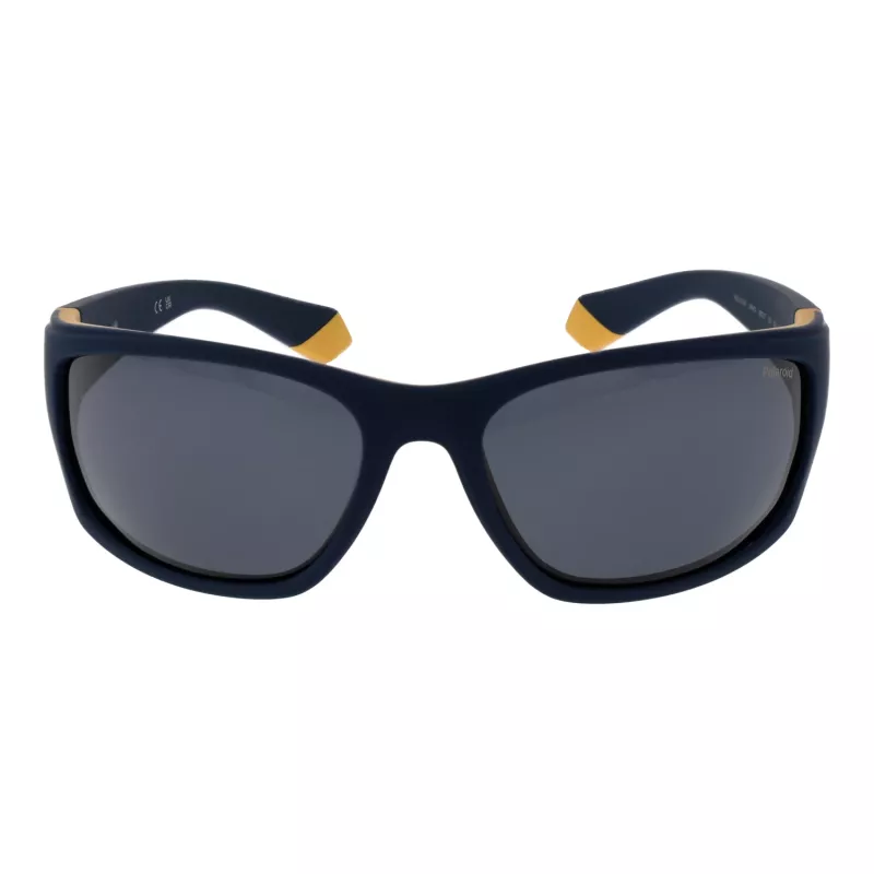 Polaroid PLD2135S642FN Gafas de sol rectangulares para hombre - Montura negra, lentes polarizadas grises, 65 mm