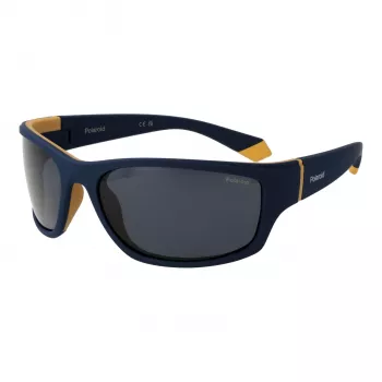 Polaroid PLD2135S642FN Gafas de sol rectangulares para hombre - Montura negra, lentes polarizadas grises, 65 mm