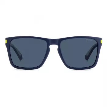 Gafas de sol rectangulares unisex Polaroid PLD2139SFLL - montura negra lentes grises 56mm