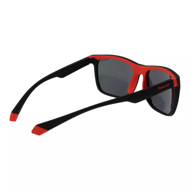 Polaroid PLD2141S56BLX Gafas de sol unisex rectangulares - cristales azules, montura negra, polarizadas UV400