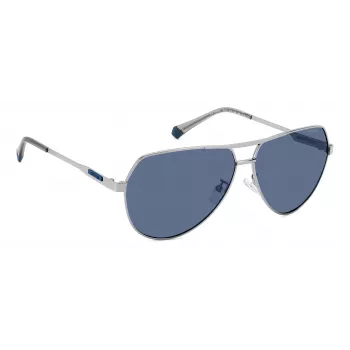 POLAROID PLD2145GSX6LB Gafas de sol piloto hombre - Montura negra, lentes grises polarizadas, UV400