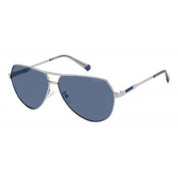 POLAROID PLD2145GSX6LB Gafas de sol piloto hombre - Montura negra, lentes grises polarizadas, UV400
