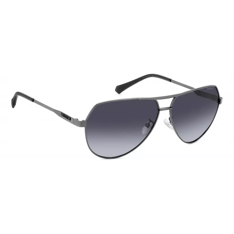 Gafas de sol de hombre POLAROID PLD2145GSXKJ1 montura cuadrada negra lentes grises polarizadas 62 mm