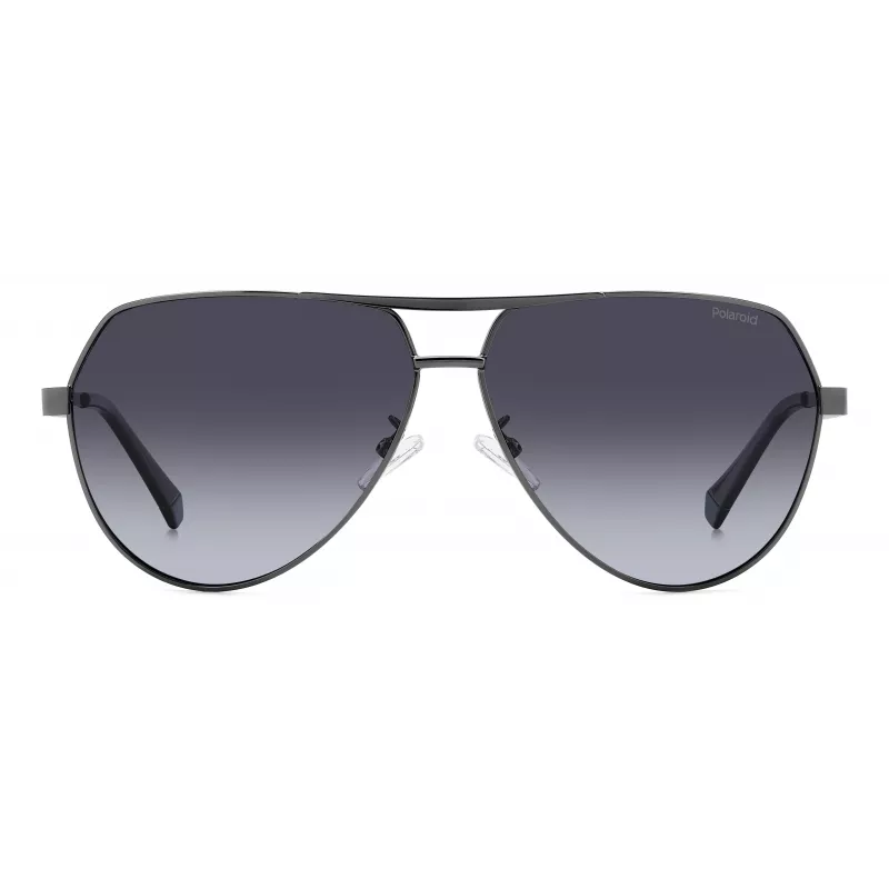 Gafas de sol de hombre POLAROID PLD2145GSXKJ1 montura cuadrada negra lentes grises polarizadas 62 mm