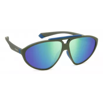 POLAROID PLD2151/S Gafas de sol unisex montura Havana lentes polarizadas verdes 62mm