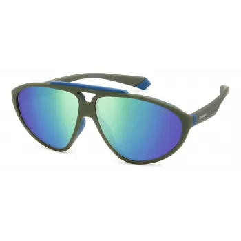 POLAROID PLD2151/S Gafas de sol unisex montura Havana lentes polarizadas verdes 62mm