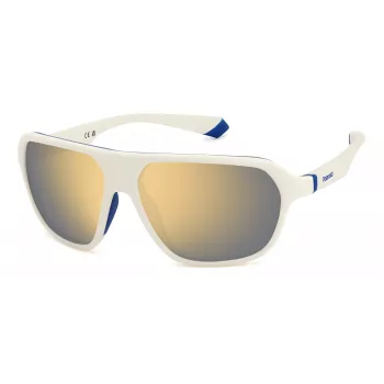 Gafas de sol rectangulares unisex Polaroid PLD2152SVK6 - Montura negra, lentes grises polarizadas, 59 mm