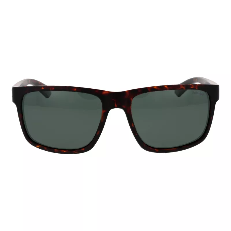 Polaroid PLD2157S57HGC Gafas de sol rectangulares para hombre - Montura Havana, lentes verdes polarizadas