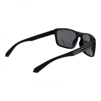 POLAROID PLD2158S58807 Gafas de sol hombre polarizadas, rectangulares, montura negra, lentes grises, 58mm