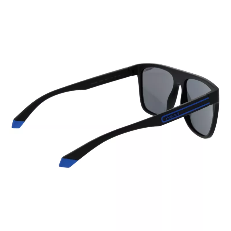 POLAROID PLD2162S580VK Gafas de sol rectangulares hombre - Montura negra, lentes grises polarizadas, 58 mm
