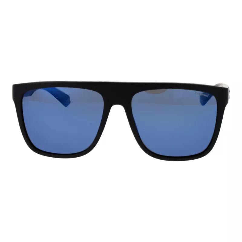 POLAROID PLD2162S580VK Gafas de sol rectangulares hombre - Montura negra, lentes grises polarizadas, 58 mm
