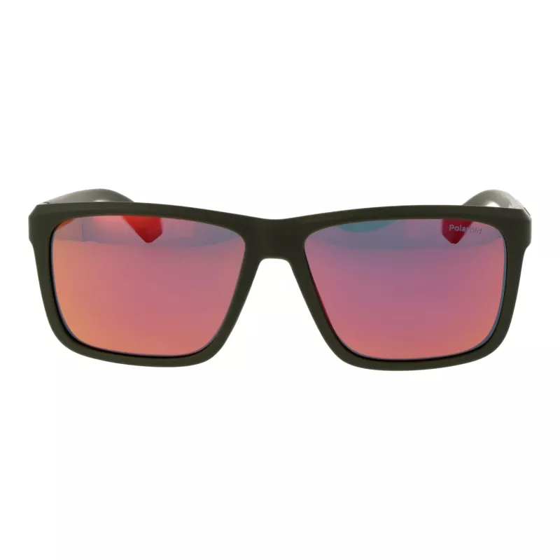Polaroid PLD2164S58TBO Gafas de sol rectangular para hombre - Montura Havana lentes polarizadas verdes 58mm