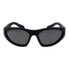 Gafas de sol unisex Polaroid PLD2165/S rectangulares - montura negra, lentes polarizadas grises, 59 mm
